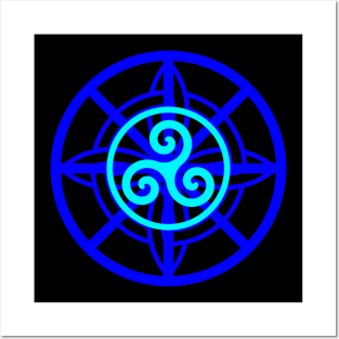 Celtic Blue Compass Posters and Art